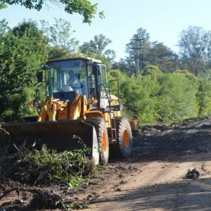 Trabajos de desagües en avenida Santa Fe