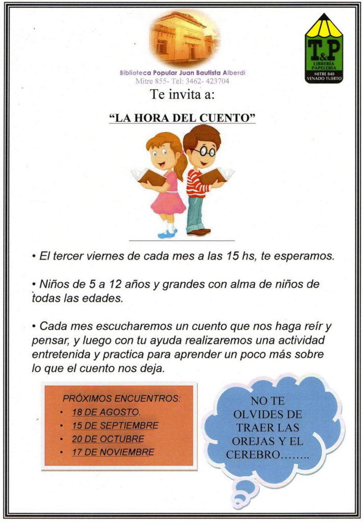 “Hora del Cuento” en Biblioteca Alberdi