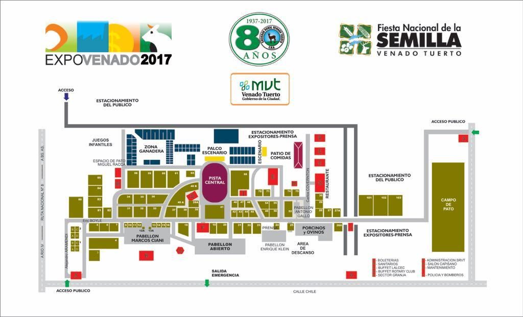 Ubicación Stands y Distribución Predio