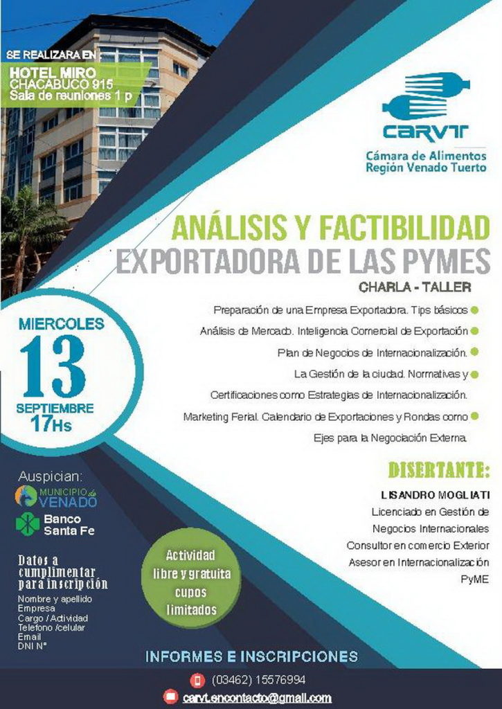 Charla taller “Análisis y factibilidad exportadora de las Pymes”