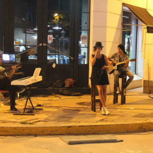Primera noche del ciclo de artistas locales en esquina céntrica