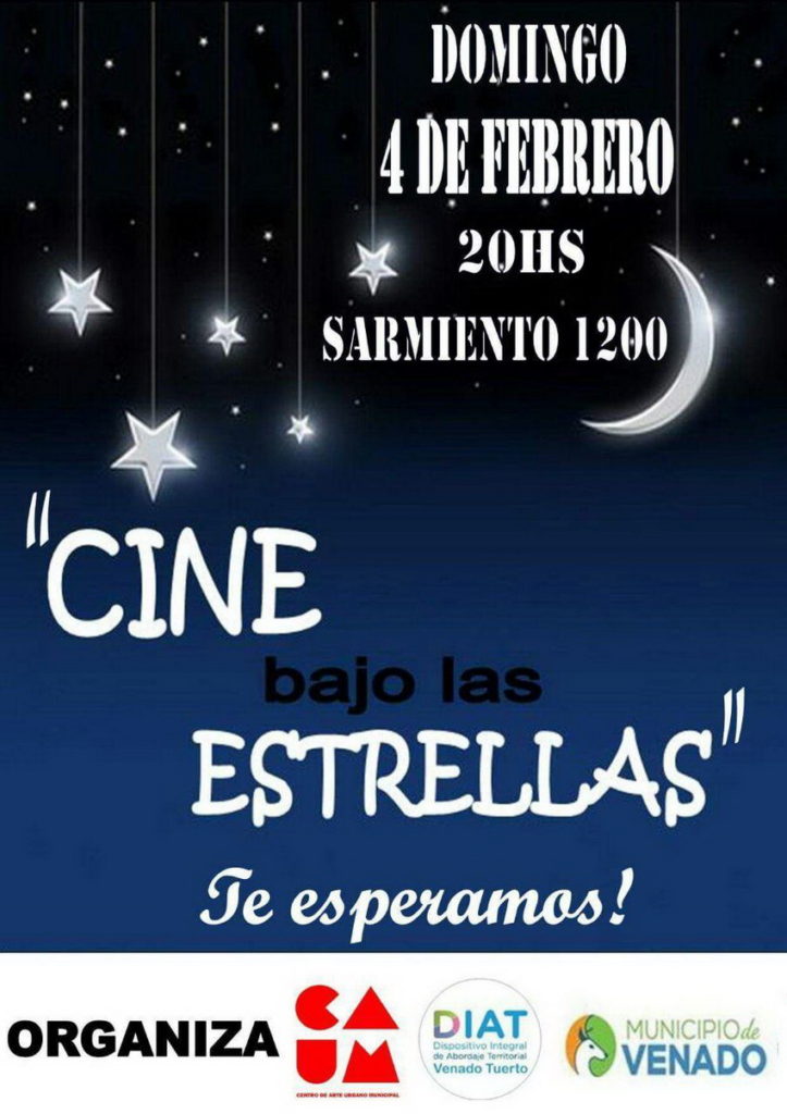 El domingo 4 dará inicio el ciclo “Cine bajo las estrellas”, en el Centro de Arte Urbano Municipal, de Sarmiento al 1200.