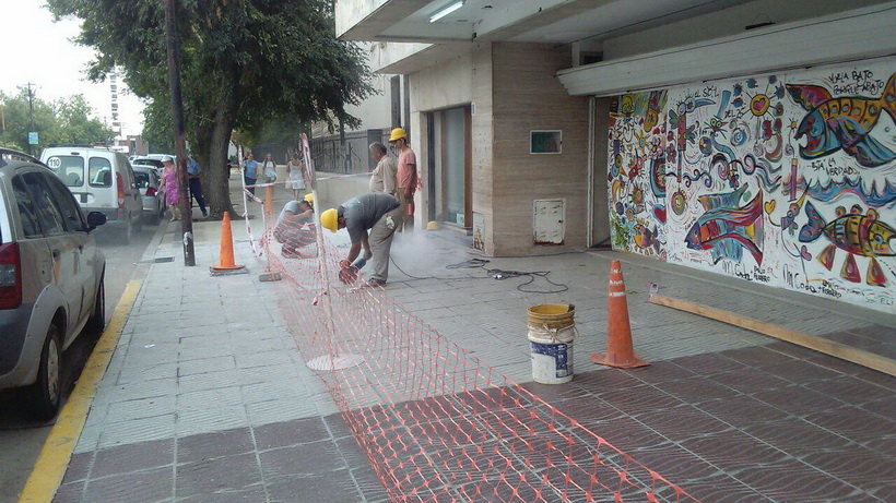 Vallado por obras en el Centro Cultural