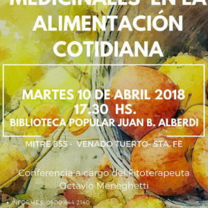 Charla sobre plantas medicinales en la alimentación Charla sobre plantas medicinales en la alimentación