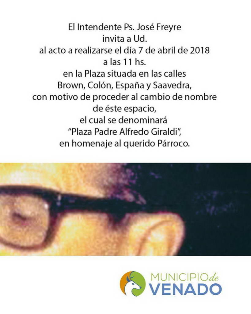 Inauguración plaza «Padre Alfredo Giraldi»