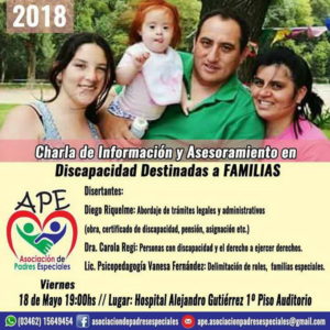 Charla sobre discapacidad destinada a familias Charla sobre discapacidad destinada a familias