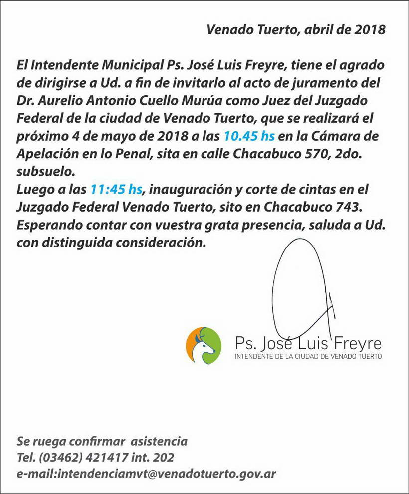 Acto apertura Juzgado Federal de Venado Tuerto