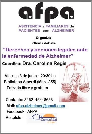 Charla de AFPA en Biblioteca Alberdi, viernes 8 de junio a las 20.30.