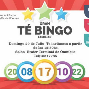 Té Bingo Familiar de vecinal Güemes Té Bingo Familiar de vecinal Güemes