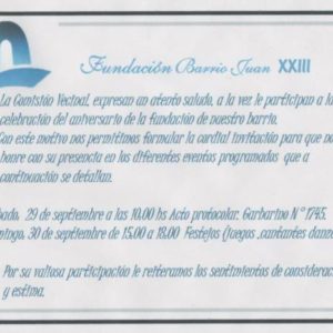 Aniversario fundación del barrio Juan XXIII Aniversario fundación del barrio Juan XXIII
