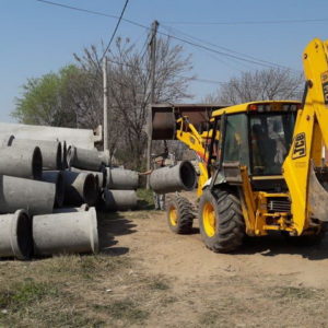 Avance de obras de desagüe Avance de obras de desagüe