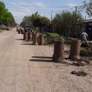 Tareas de obras públicas en Barrio Norte