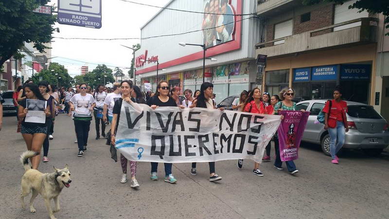 Manifestación en Venado contra la violencia de género
