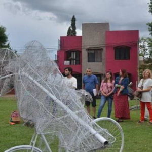 Inauguraron la obra “El Ángel de la Bicicleta” en plaza Che Guevara