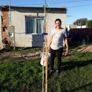 Forestación en barrio Iturbide
