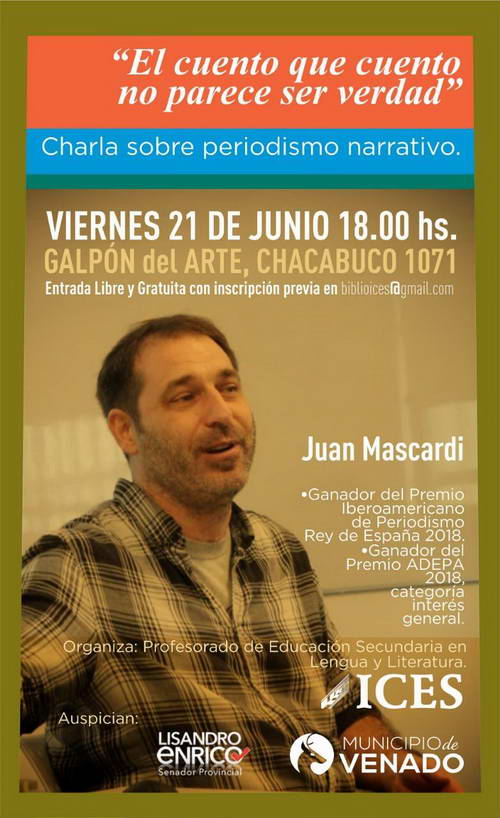 Charla sobre periodismo narrativo de Juan Mascardi Charla sobre periodismo narrativo de Juan Mascardi