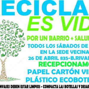 Recepción de reciclables en Vecinal Rivadavia