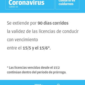 Prorrogan por 90 días la validez de las licencias de conducir vencidas