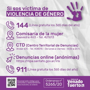 El gobierno de Venado Tuerto adhiere al día de la eliminación de la violencia contra la mujer