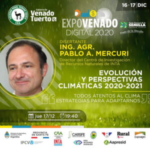 La actualidad y perspectivas agroclimáticas concentrarán la atención en Expovenado Digital