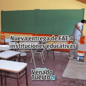 Este jueves el Gobierno de Venado Tuerto volverá a entregar Fondos de Asistencia Educativa para el avance de obras en escuelas locales
