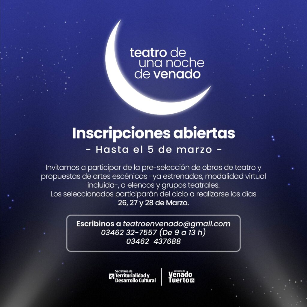 Convocatoria para la edición 2021 de “Teatro de una Noche de Venado”