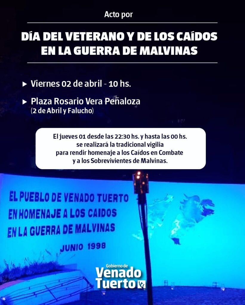 Acto por el “Día del Veterano y los Caídos en Malvinas” en plaza Rosario Vera Peñaloza