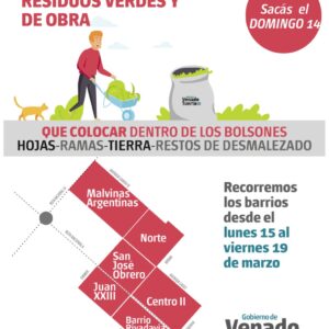 Recolección de restos verdes y de obra domingo 14 de marzo
