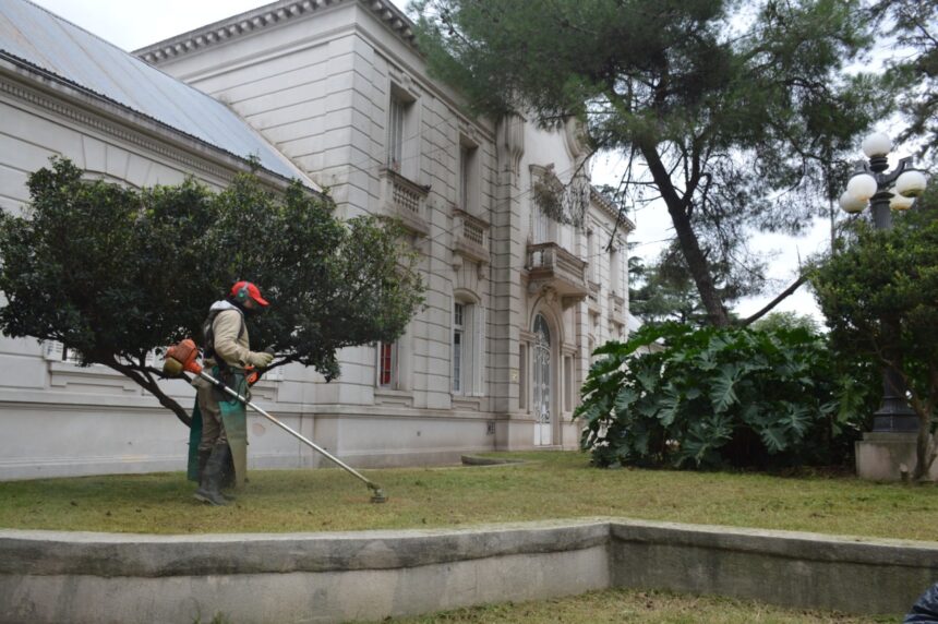Ayuda a los colegios: el Municipio implementa un operativo especial de corte de pastos en escuelas de la ciudad