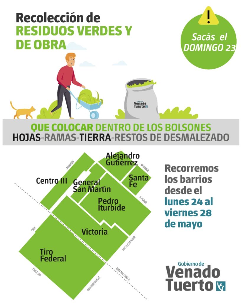 Recolección de Restos Verdes y de Obra- Domingo 23 de mayo