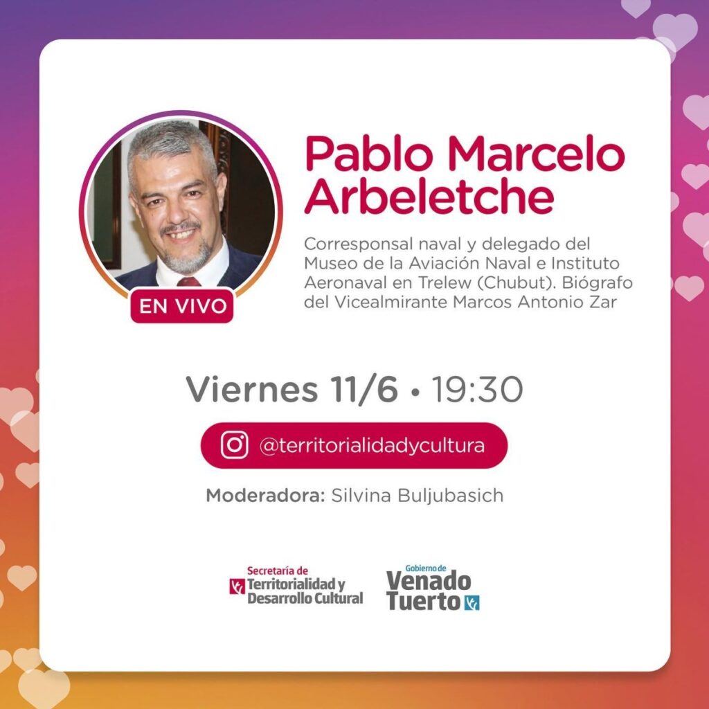 Charla online con el biógrafo de un venadense ilustre: El Vicealmirante Marcos Zar