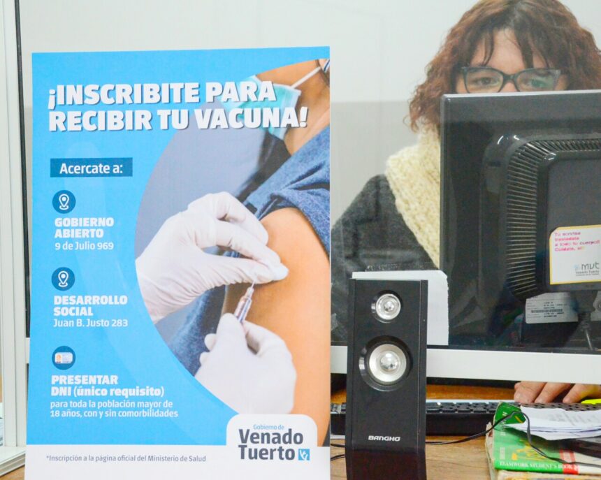 El Gobierno de Venado Tuerto ayuda a la población a anotarse para recibir la vacuna contra Covid