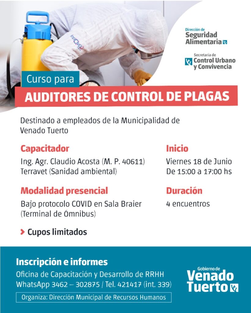 El Municipio capacitará a los Auditores de Control de Plagas