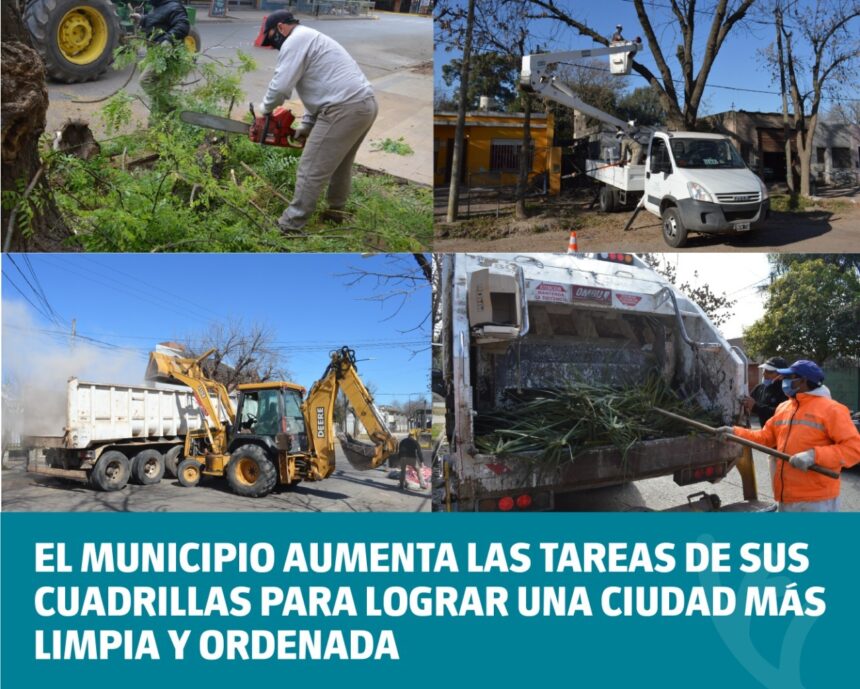 El Municipio aumenta las tareas de sus cuadrillas para lograr una ciudad más limpia y ordenada