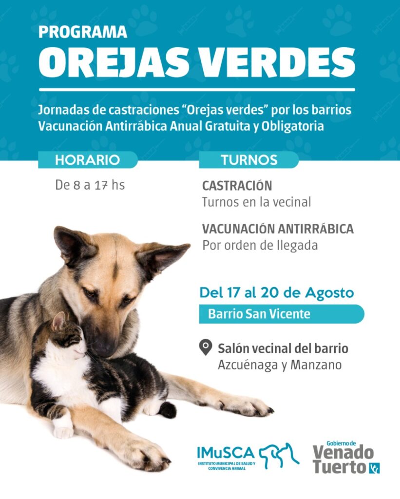 El programa “Orejas Verdes” prestará servicios en barrio San Vicente