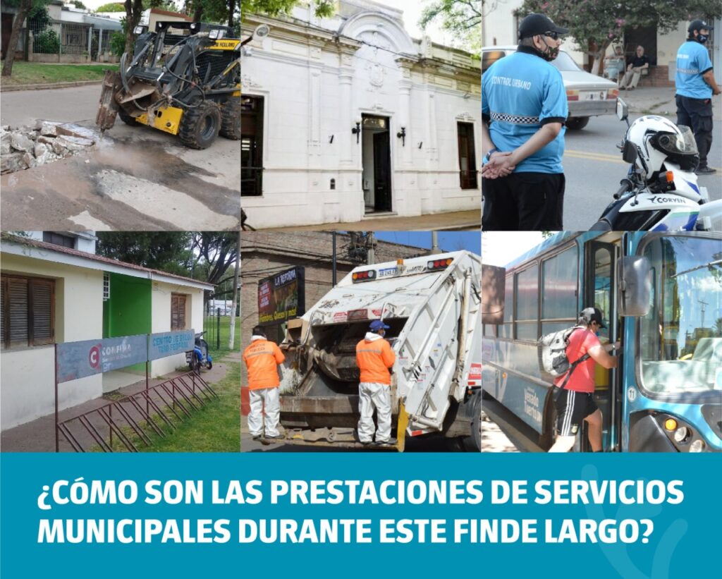 Prestación de servicios municipales durante el feriado del 16 de agosto