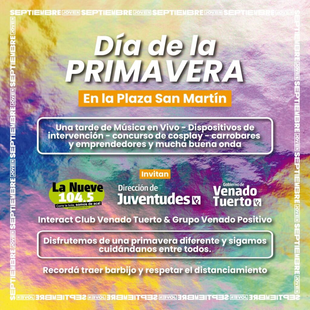 “Septiembre Joven” recibe la primavera en plaza San Martín en un marco de cuidado y responsabilidad