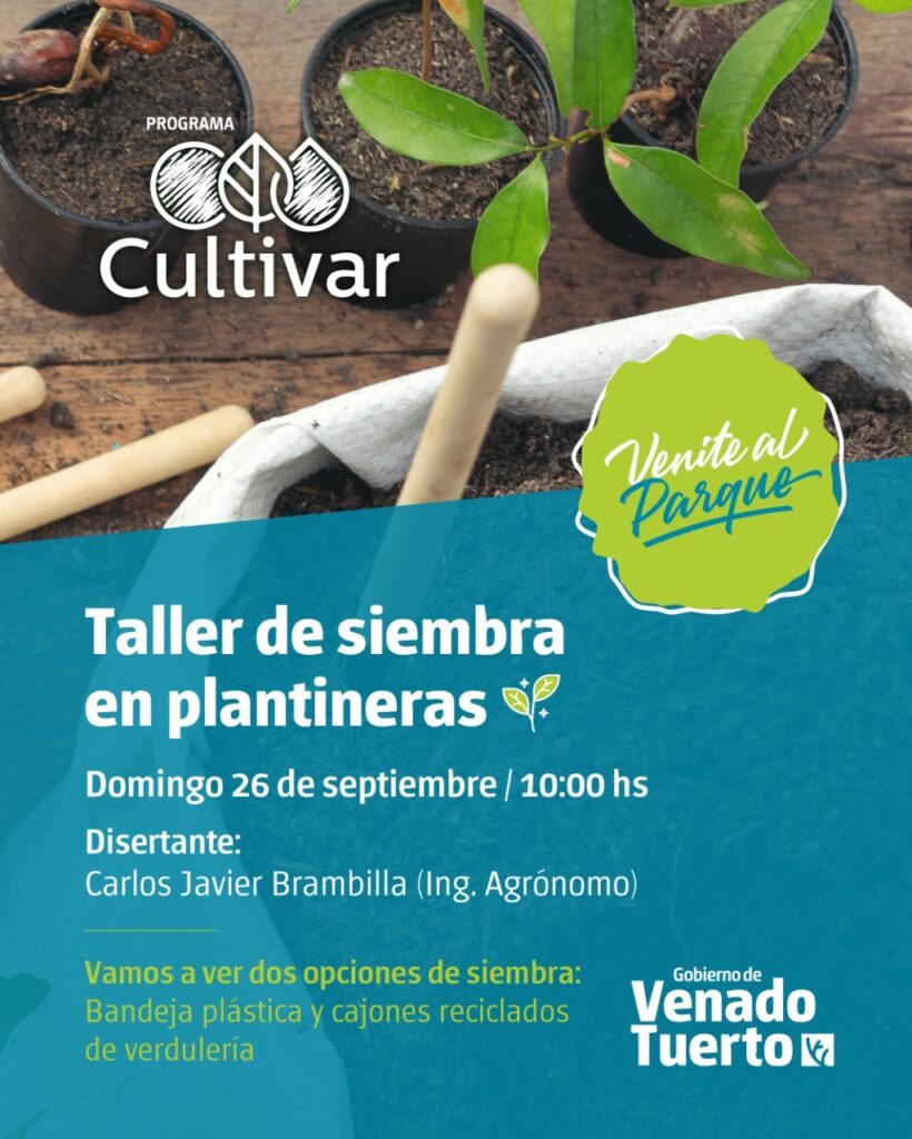 Taller de siembra en plantineras en el marco de “Venite al Parque”