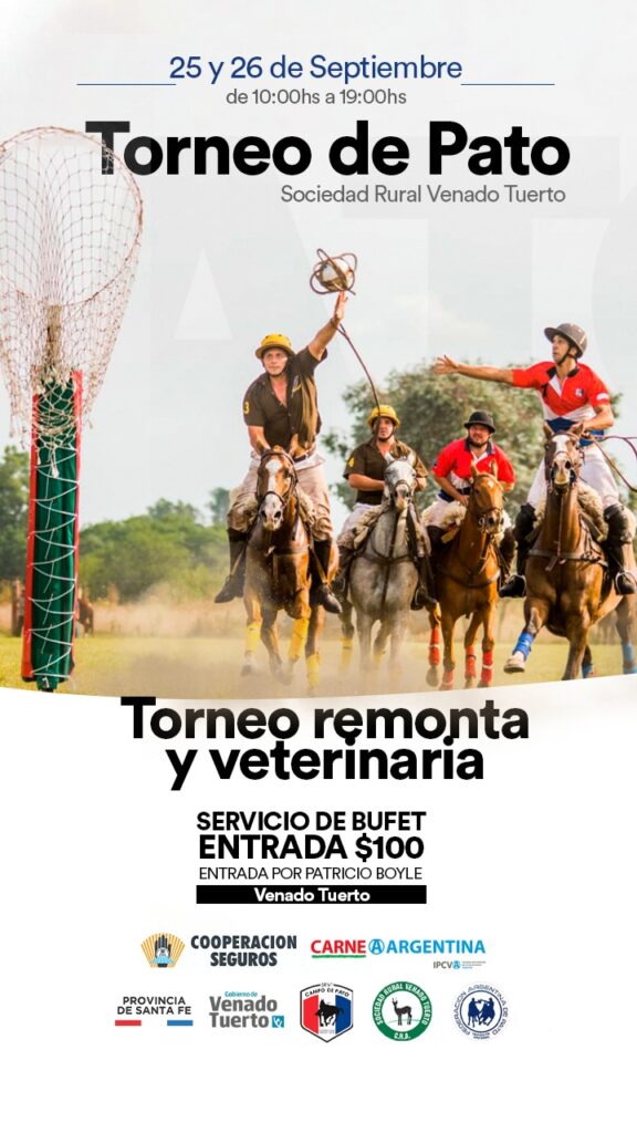Gran Torneo de Pato “Copa Remonta y Veterinaria” en Sociedad Rural, con apoyo del Municipio