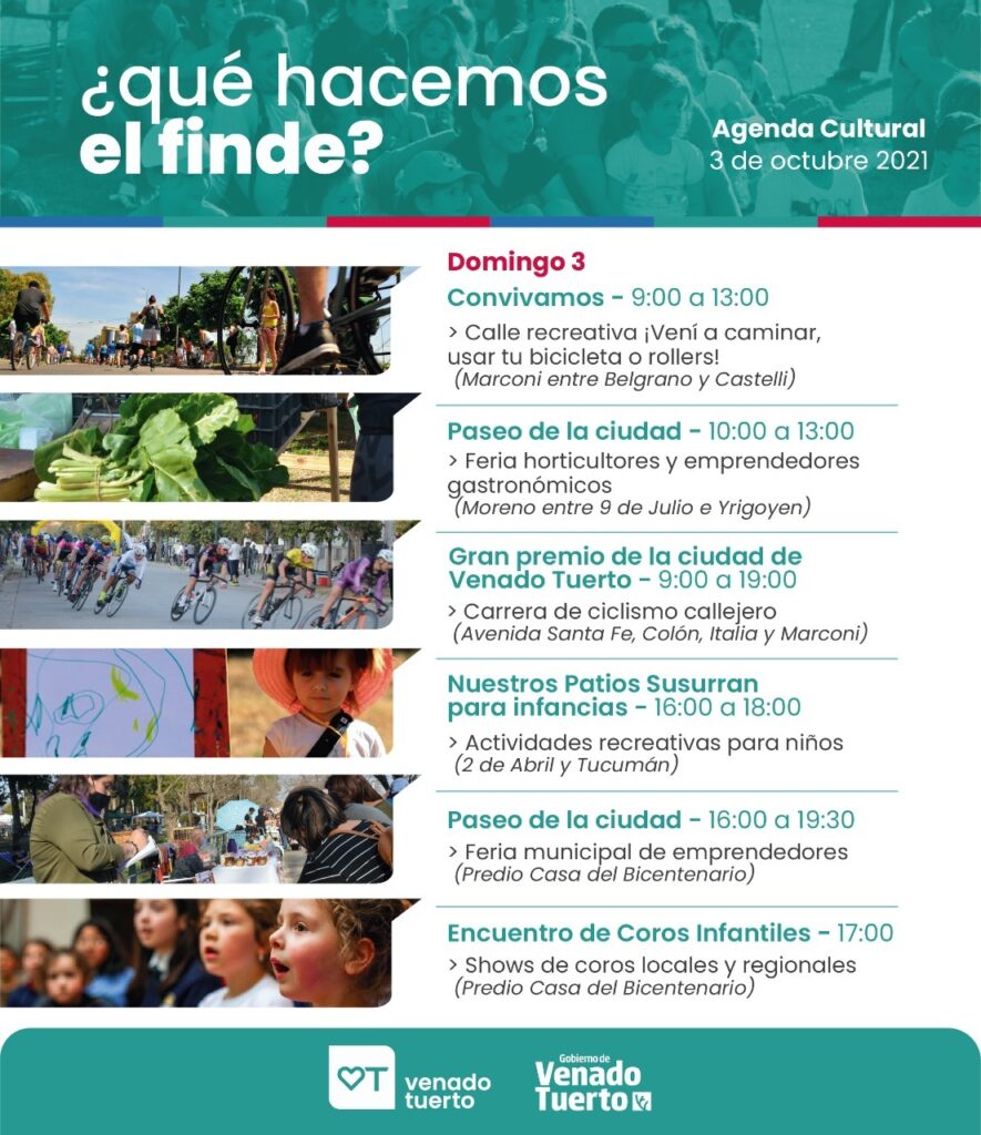 ¿Qué hacemos el finde? El Gobierno de Venado Tuerto invita a disfrutar de la agenda cultural de la ciudad