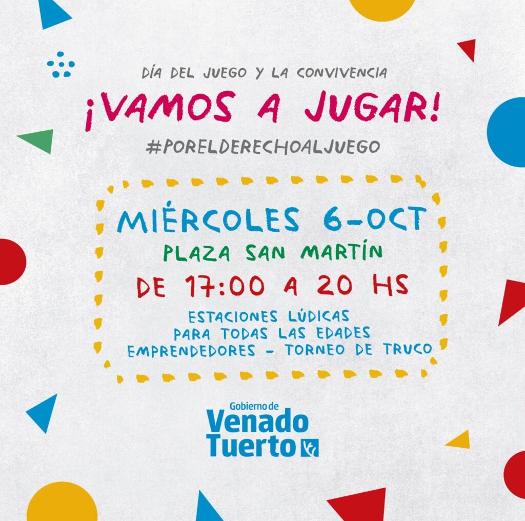 El Gobierno municipal convoca a festejar el Día del Juego y la Convivencia en la plaza San Martín