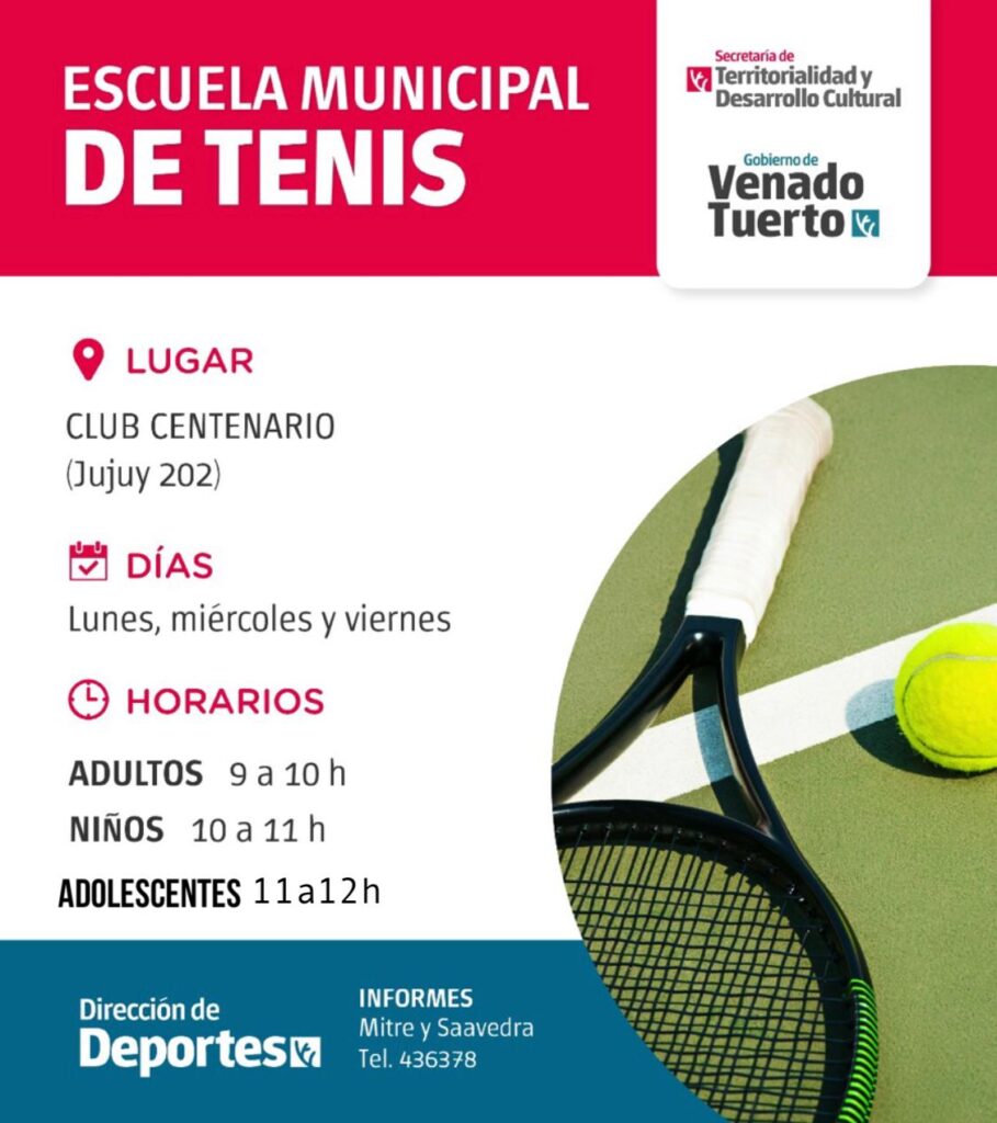 Escuela Municipal de Tenis: el “deporte blanco” tiene un espacio gratuito y para todas las edades