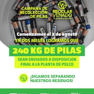 “Reciclar Venado” recolectó 240 kilos de pilas en desuso desde el inicio de la campaña