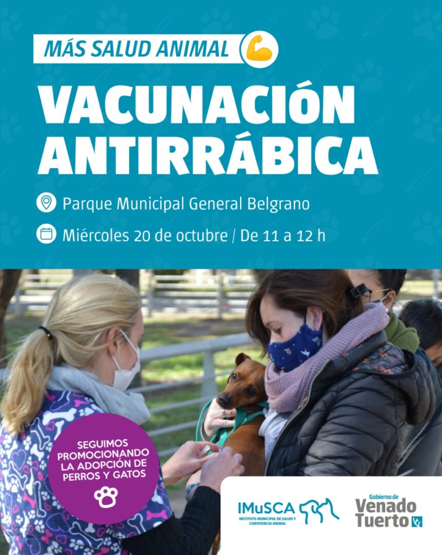 Salud animal: nueva jornada de vacunación antirrábica en el Parque Municipal