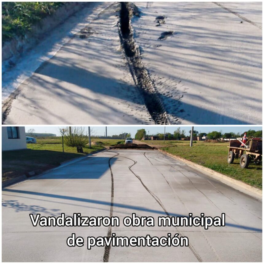 Cuando unos pocos perjudican el esfuerzo de todos: vandalizaron una cuadra recién pavimentada en barrio Cayetano Silva