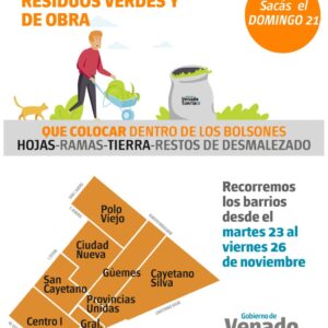 Recolección de restos verdes y de obra domingo 21 de noviembre