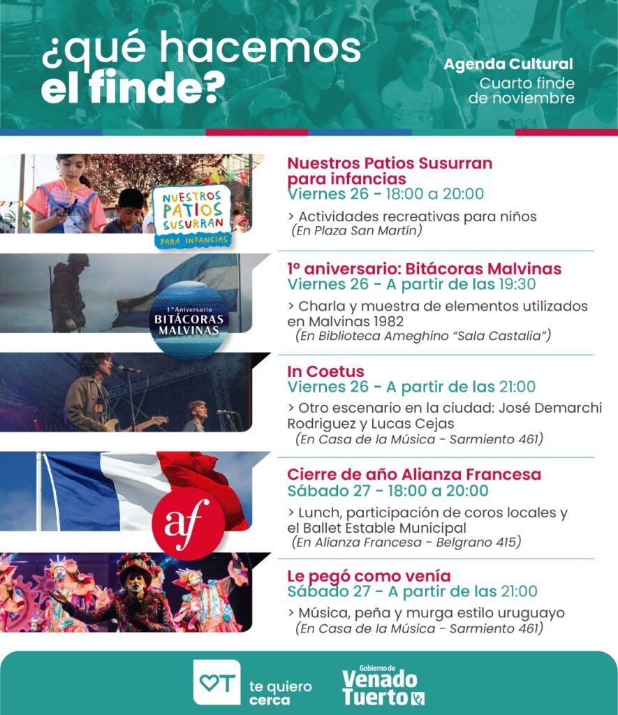 Último finde de noviembre con multiplicidad de actividades culturales en la ciudad