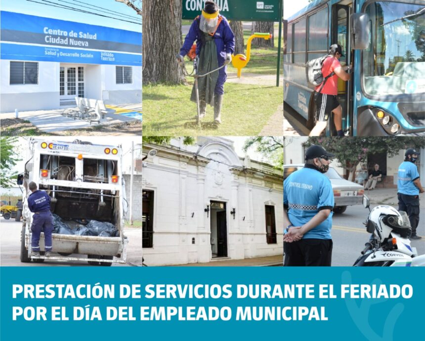 Prestación de servicios durante el feriado por el Día del Empleado Municipal