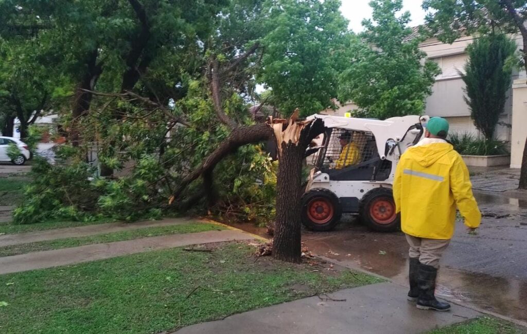 Trabajo en equipo: el Gobierno municipal, Bomberos Voluntarios y Cooperativa Eléctrica sumaron esfuerzos tras el temporal para asistir a los vecinos