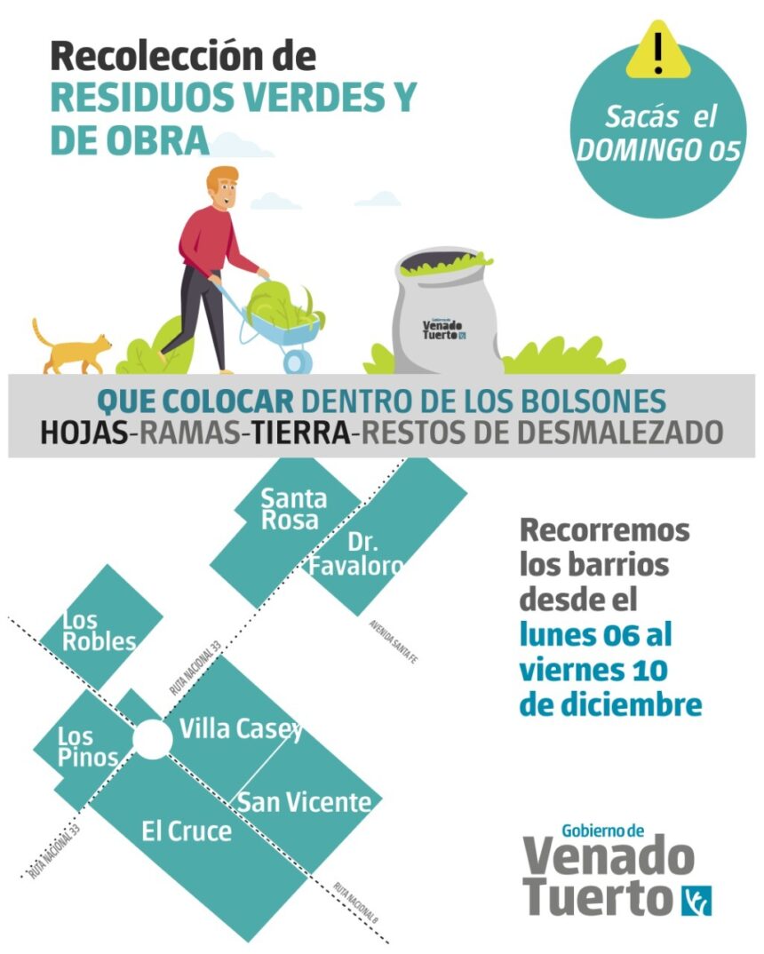 Recolección de Restos Verdes y de Obra-Domingo 5 de diciembre